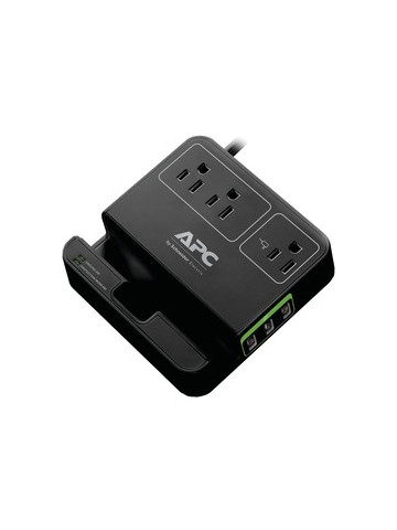 APC P3U3B 3&#45;Outlet SurgeArrest Surge Protector with 3 USB Ports
