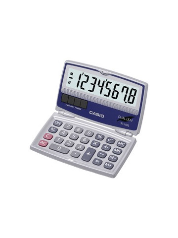 CASIO SL-100L Solar Calculator with Folding Hard Case