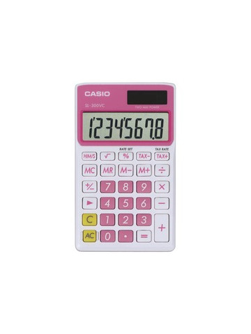 CASIO SL300VCPKSIH Solar Wallet Calculator with 8-Digit Display