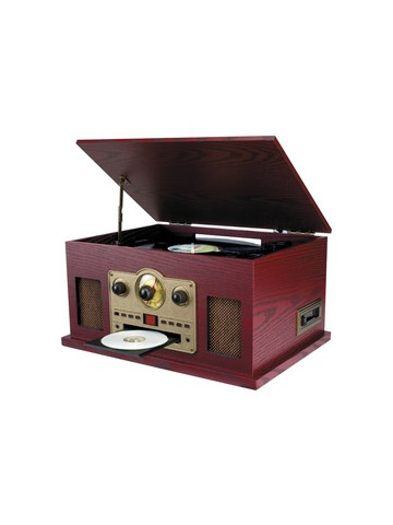 SYLVANIA SRCD838 Nostalgia 5&#45;in&#45;1 Turntable/CD/Radio/Cassette Player with Auxiliary Input