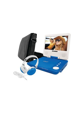 SYLVANIA SDVD7060-A-COMBO-BLUE 7 in Swivel-Screen Portable DVD Player Bundle