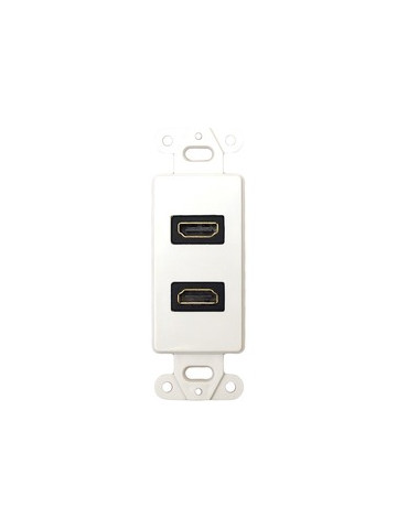 DataComm Electronics 20&#45;4502&#45;WH Decor Wall Plate Insert with Dual 90deg HDMI Connectors