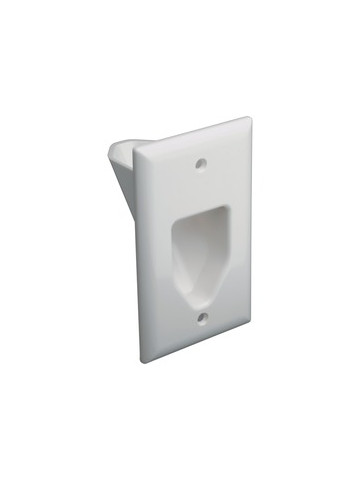 DataComm Electronics 45-0001-WH 1-Gang Recessed Low Voltage Cable Plate