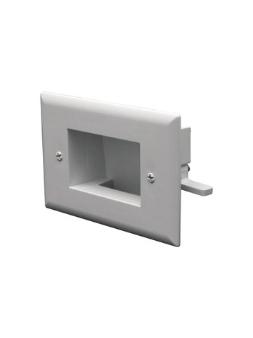 DataComm Electronics 45-0008-WH Easy-Mount Recessed Low Voltage Cable Plate
