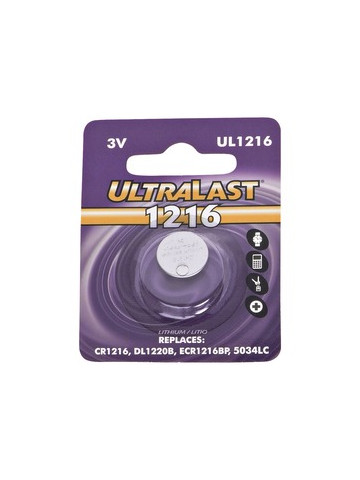 Ultralast UL1216 CR1216 Lithium Coin Cell Battery
