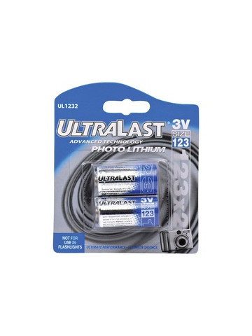 Dantona UL1232 CR123-A 3-Volt Photo Lithium Batteries 2 Pack