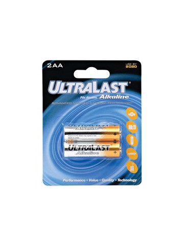 Ultralast ULA2AA AA Alkaline Batteries 2 Pack