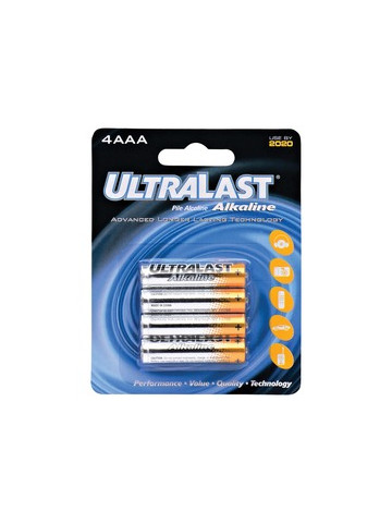 Ultralast ULA4AAA AAA Alkaline Batteries 4 Pack