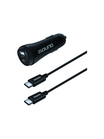 i&#46;Sound ISOUND&#45;6102 Dual&#45;Port USB Car Charger with 6ft USB&#45;C to USB&#45;C Cable