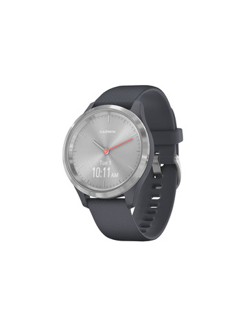 Garmin 010&#45;02238&#45;00 vivomove Hybrid Smartwatch 3S Silver Stainless Steel Bezel with Granite Blue Case and Silicone