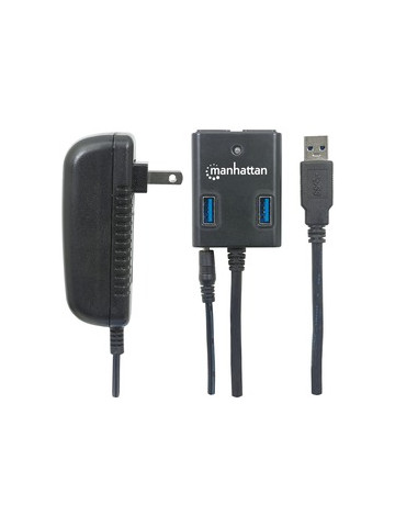 Manhattan 162302 SuperSpeed USB 3&#46;0 Hub with AC Adapter