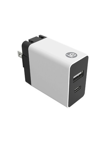 iEssentials IEN-AC31A1C-WT 3.4-Amp Dual Port Wall Charger with USB and USB-C