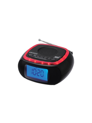 JENSEN JEP-725 Digital AM/FM Weather Band Alarm Clock Radio with NOAA Weather Alert and Top Mounted Red LED Alert