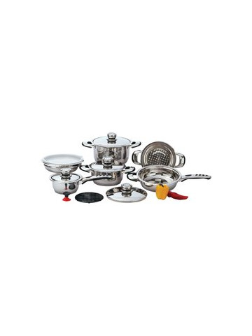 Chef&#39;s Secret 12pc 9&#45;Ply Waterless Heavy&#45;Gauge Stainless Steel Cookware Set