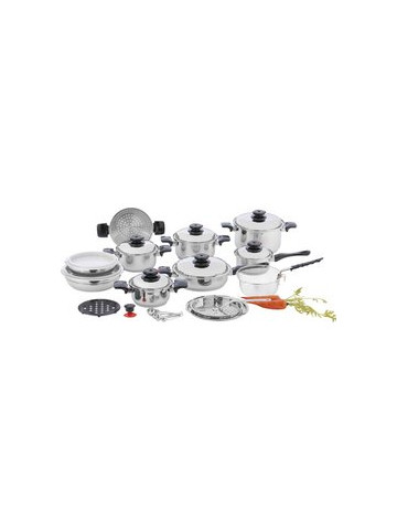 Chef&#39;s Secret 28pc 12&#45;Element T304 Stainless Steel &#34;Waterless&#34; Cookware