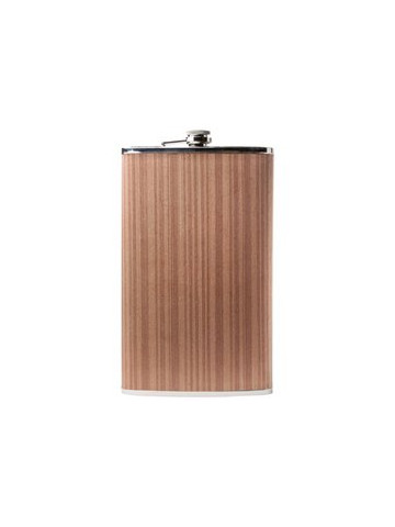 Maxam 64oz Stainless Steel Flask with Wood Wrap