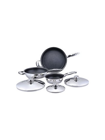 Precise Heat 6pc High&#45;Quality&#44; Heavy&#45;Gauge Stainless Steel Non&#45;Stick Skillet Set Frying Pan