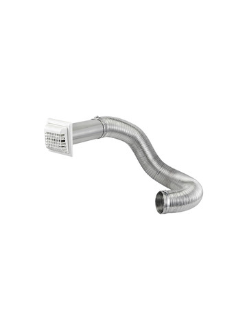 Lambro 1379WG-R 4-In. x 8-Ft. UL 2158A Premium Flexible Semi-Rigid Duct Louvered Vent Kit