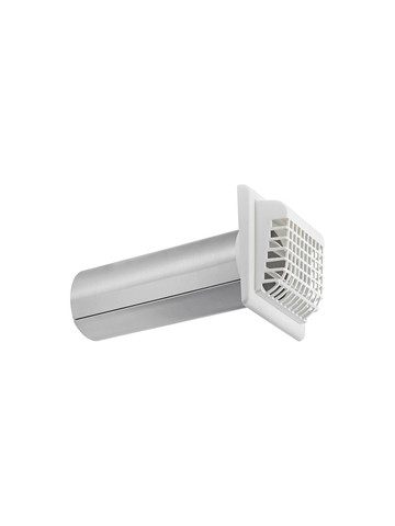 Lambro 267WG 4-In. White Plastic Louvered Vent with Tail Piece and Bird/Rodent Guard