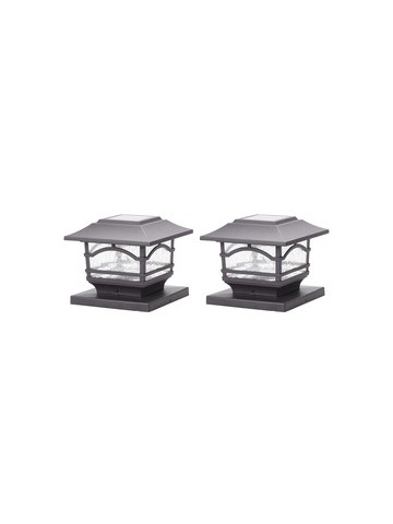 MAXSA Innovations 41671 Solar Post Cap and Deck Railing Lights 2 Pack Dark