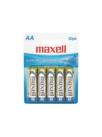 Maxell 723410 LR610BP Alkaline Batteries AA 10 Pack Carded