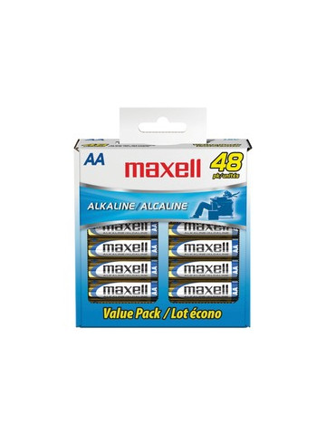 Maxell 723443 LR648B Alkaline Batteries AA 48 Pack Box