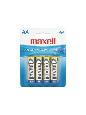 Maxell 723465 LR64BP Alkaline Batteries AA 4 Pack Carded