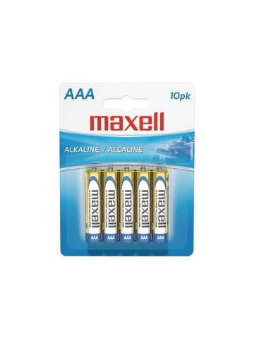 Maxell 723810 LR0310BP Alkaline Batteries AAA 10 Pack Carded