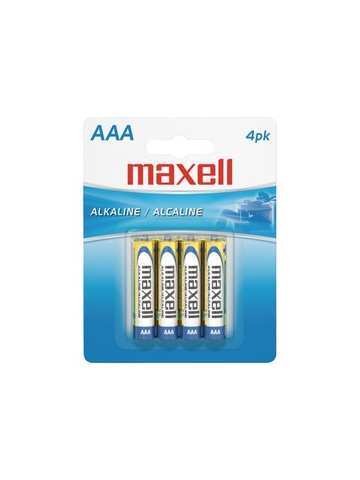 Maxell 723865 LR034BP Alkaline Batteries AAA 4 Pack Carded