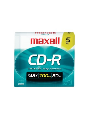 Maxell 648220 700MB 80-Minute CD-Rs 5 Pack