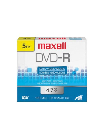 Maxell 638002 4.7GB 120-Minute DVD-Rs 5 Pack