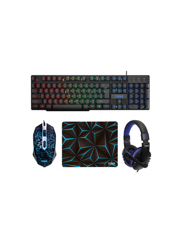 Naxa NG&#45;5000 4&#45;in&#45;1 Professional Gaming Combo with Keyboard Mouse Headphones and Mousepad