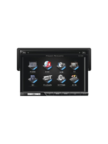 Power Acoustik PD&#45;710B 7 in Single&#45;DIN In&#45;Dash LCD Touchscreen DVD Receiver with Detachable Face With Bluetooth