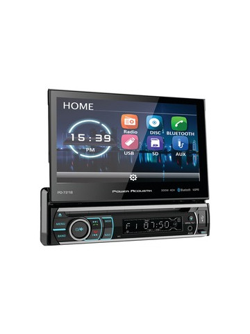 Power Acoustik PD&#45;721B 7 in Incite Single&#45;DIN In&#45;Dash Motorized LCD Touchscreen DVD Receiver with Detachable Face