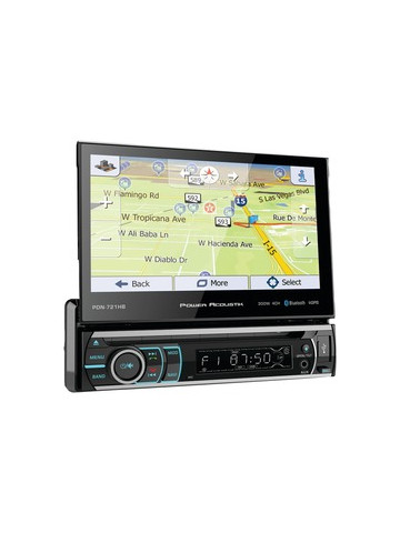 Power Acoustik PDN&#45;721HB 7 in Incite Single&#45;DIN In&#45;Dash GPS Navigation Motorized LCD Touchscreen DVD Receiver with