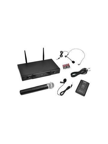 Pyle Pro PDWM2115 VHF Dual&#45;Channel Wireless Microphone Receiver System with Independent Volume Control