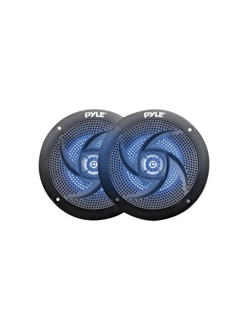 Pyle PLMRS43BL 4&#45;Inch 100&#45;Watt Low&#45;Profile Waterproof Marine Speakers with LEDs
