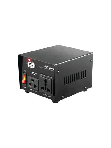 Pyle Pro PVTC320U Step Up and Step Down Voltage Converter Transformer with USB Charging Port 500-Watt