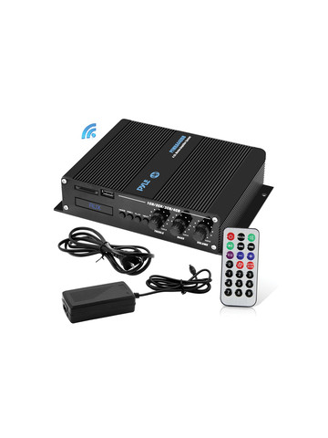 Pyle PFMRA440BB 400&#45;Watt 4&#45;Channel Marine Class D Amplifier with Bluetooth and Remote Gain Control