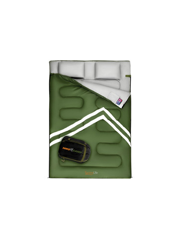 Serene Life SLSBX9 Hike N Camp Double Sleeping Bag with 2 Pillows