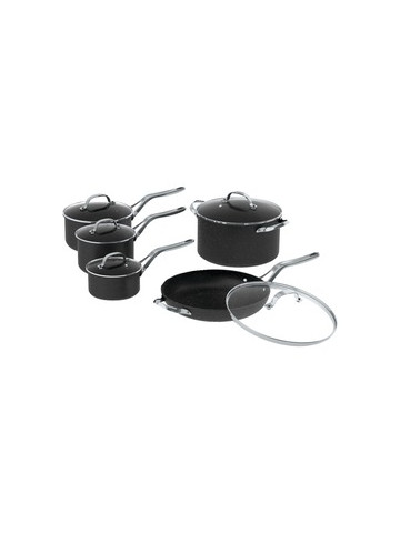 THE ROCK by Starfrit 060319&#45;001&#45;0000 THE ROCK by Starfrit 10&#45;Piece Cookware Set with Stainless Steel Handles