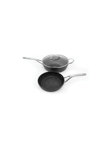 THE ROCK by Starfrit 060337&#45;002&#45;0000 The ROCK by Starfrit 3&#45;Piece Cookware Set with Riveted Cast Stainless Steel