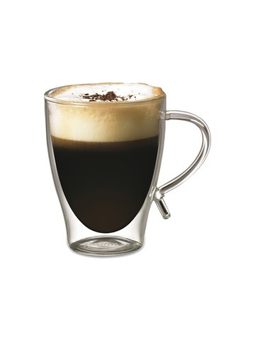Starfrit 080056&#45;006&#45;FOAM 12&#45;Ounce Double&#45;Wall Glass Coffee Cup Mug