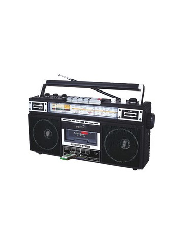 Supersonic SC&#45;3201BT&#45;BK Retro 4&#45;Band Radio and Cassette Player with Bluetooth