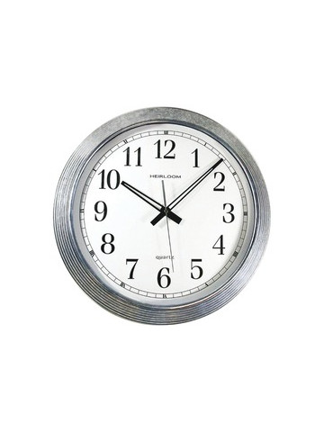 Timekeeper 401ZWA 16 in Galvanized Metal Silver Wall Clock