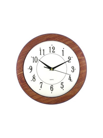 Timekeeper 6415 12 in Wood Grain Round Wall Clock
