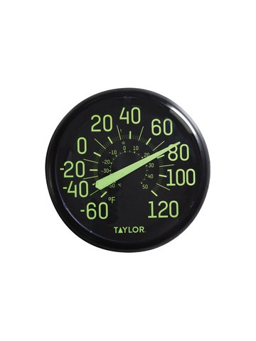 Taylor Precision Products 5267459 13.25-Inch Indoor/Outdoor Glow-in-the-Dark Thermometer