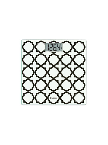 Taylor Precision Products 755841932BWL Digital Glass Bathroom Scale with Black/White Lattice, 400-Lb. Capacity