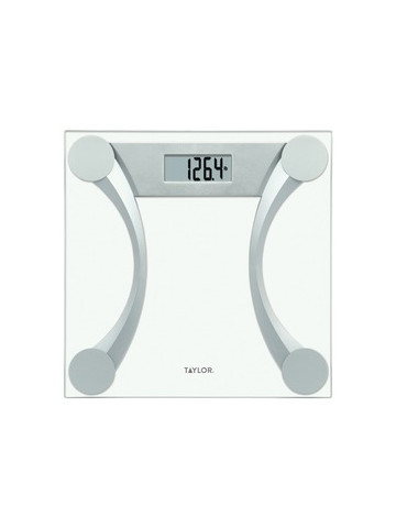 Taylor Precision Products 76024192 Instant Read 400&#45;lb Capacity Glass and Metallic Bathroom Scale
