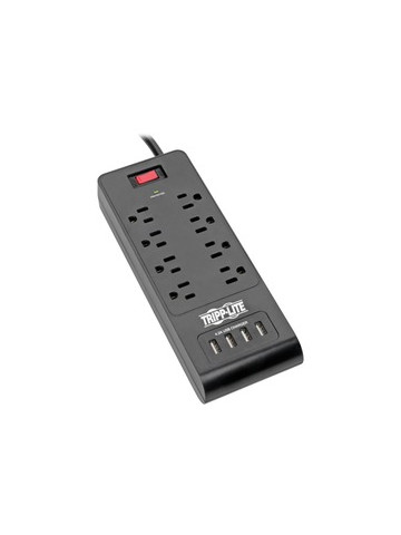 Tripp Lite TLP864USBB Protect It&#33; 8&#45;Outlet Surge Protector with 4 USB Ports 6ft Cord